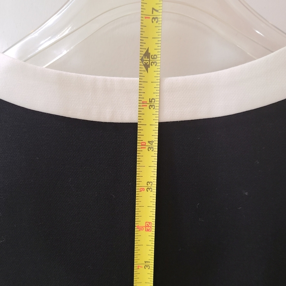 Diane Von Furstenberg PETRA ¾ Sleeve Black & White Colorblock Shift Dress Sz 10 - Picture 12 of 16